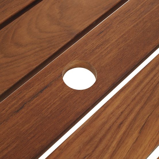 DENEB TABLE. Teak slat with hole for umbrella